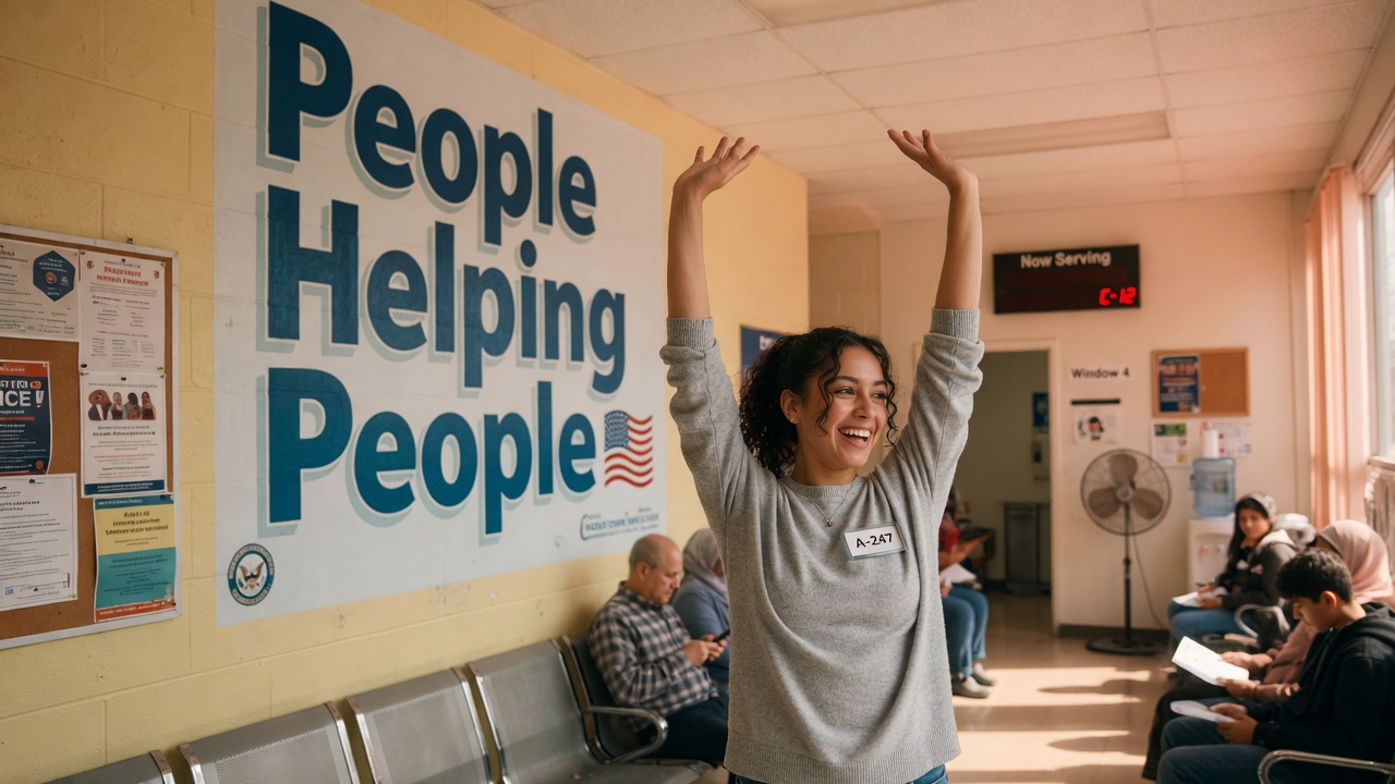 People helping people — a real driver moment, not a government office.